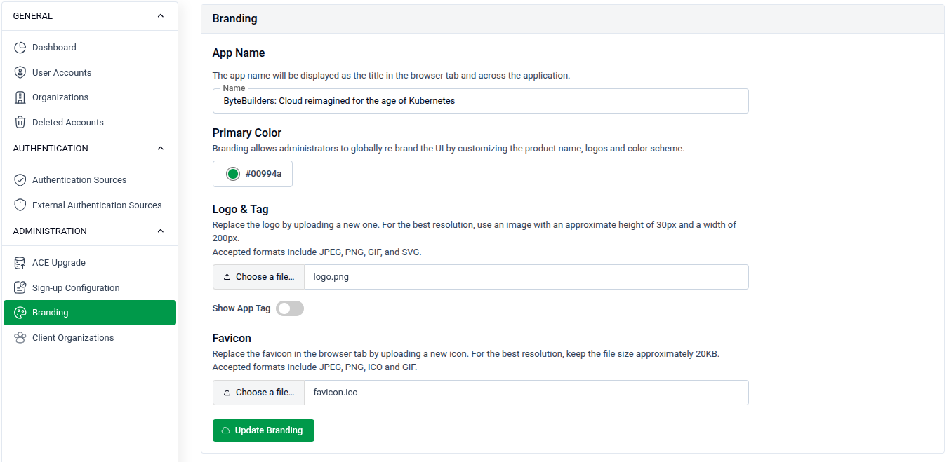 Configure Branding